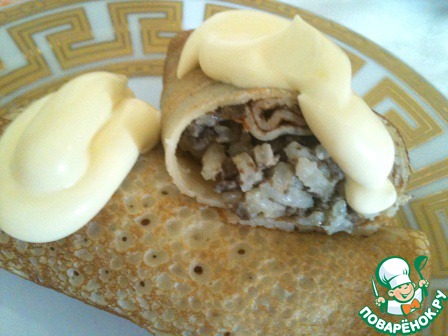 Pancakes stuffed with liver
