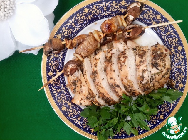 Fillet of poultry with mushrooms