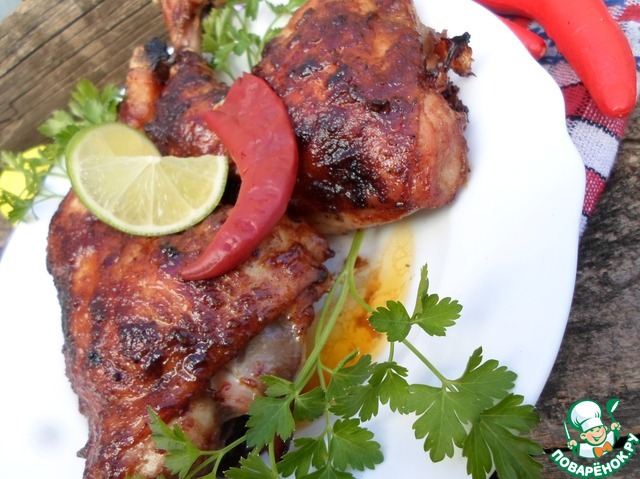 Chicken legs baked with lime