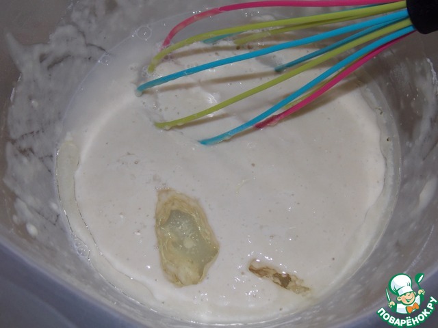 Pancakes yeast with milk and water
