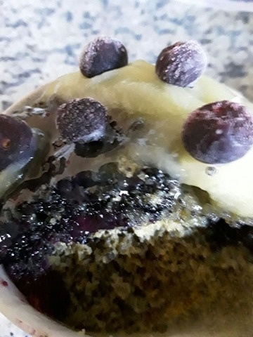 Berry cupcake with vanilla frosting