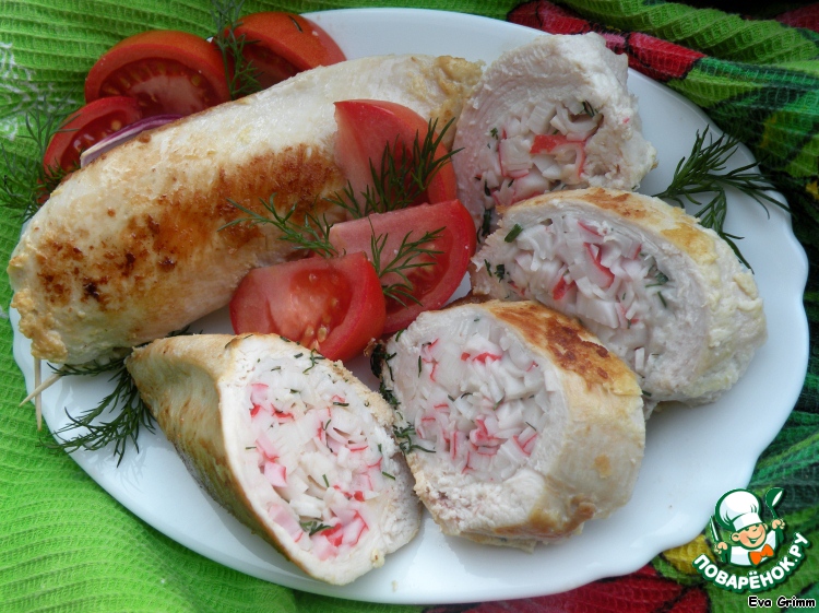 Chicken breast stuffed with crab meat