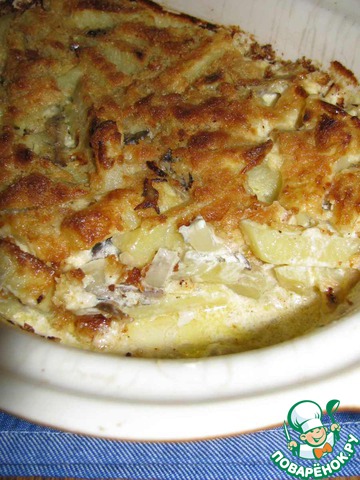 Potato gratin with anchovy (the anchovy)