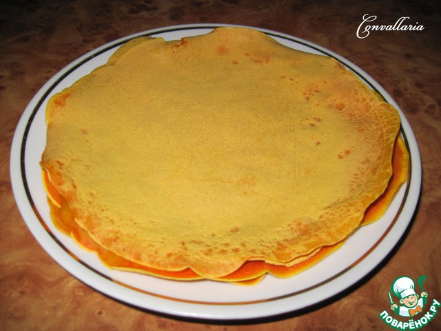 Curry pancakes with crab sticks