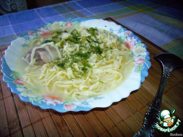 Soup with homemade noodles