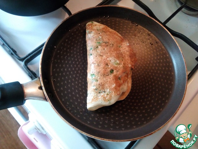 Oat pancakes with fried boletus