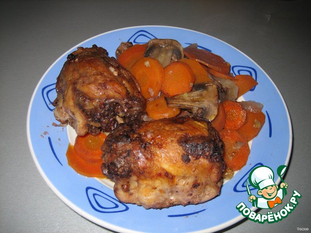 Walnut chicken with a side order of carrots