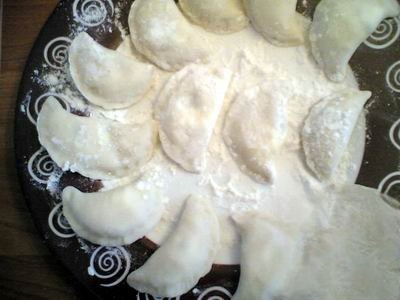Dumplings with cheese and green onions