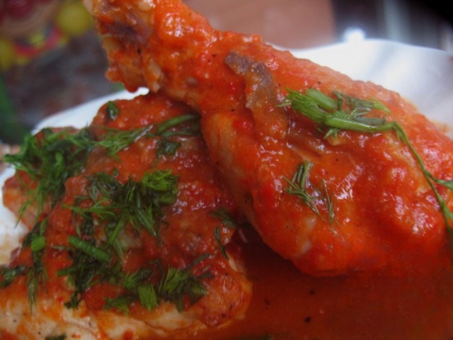 Chicken in pepper sauce