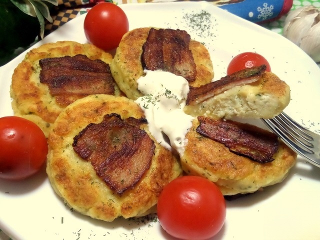 Cheese wrapped in bacon