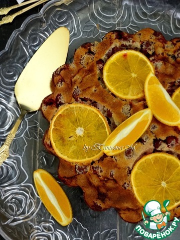 Clafoutis with gooseberries and tangerines