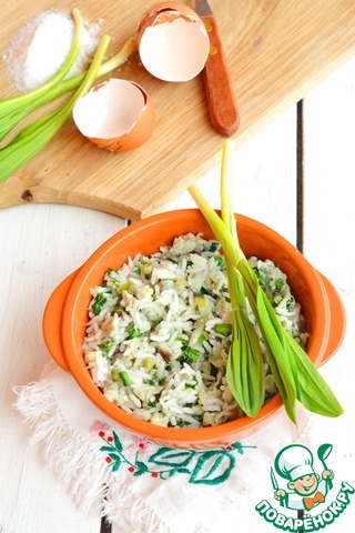 Rice with leeks and eggs