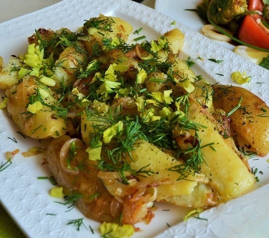 Potatoes with celery