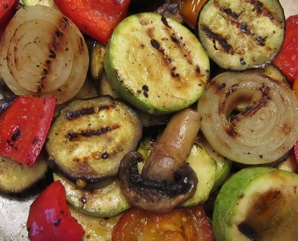Vegetables on the grill pan