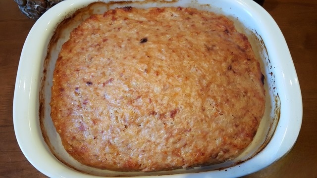 Potato casserole with bird 