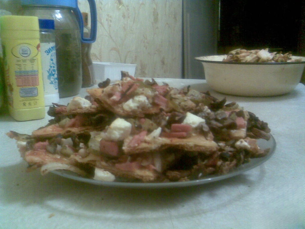 Pizza with cheese or cheese