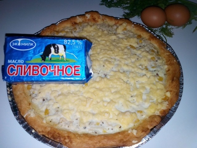 Пирог с курицей и кукурузой