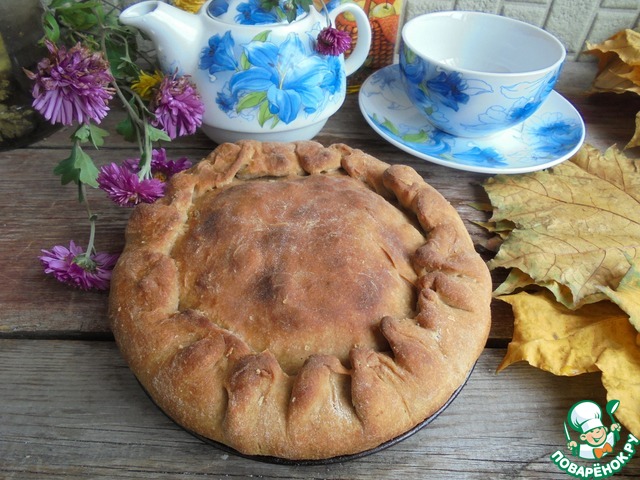 Пирог на гречневой муке с огурцами