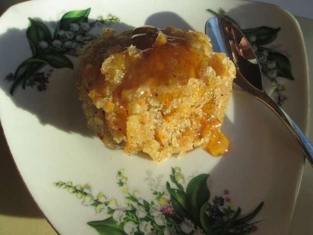 Carrot cupcake with walnuts and raisins