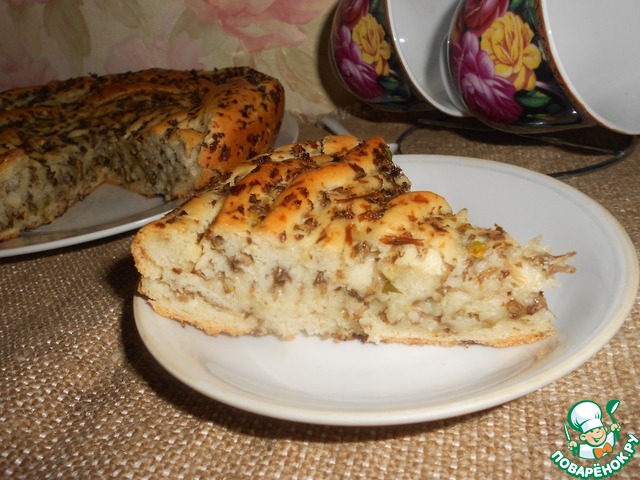 Постный пирог с грибами