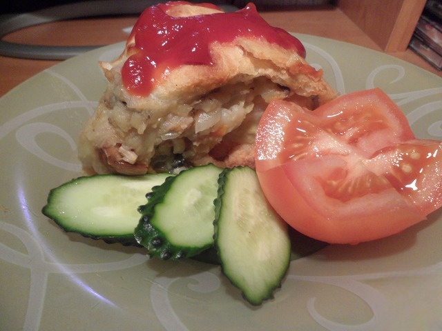 Layer cake-casserole with cabbage