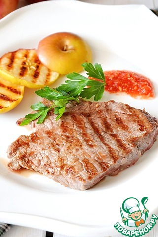 Grilled pork tenderloin in Apple juice