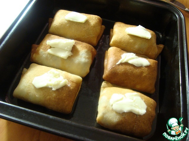 Блины, фаршированные гречкой и грибами