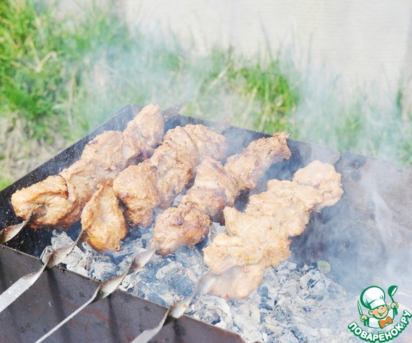 Skewers with white kvass