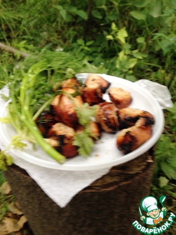 Chicken skewers in Japanese marinade