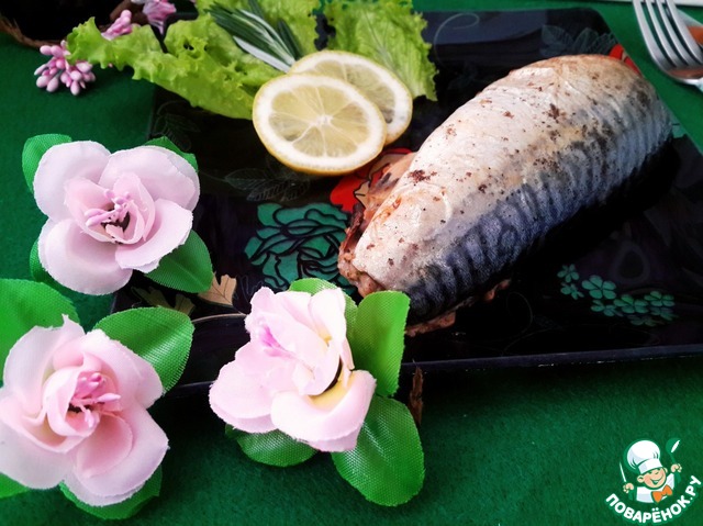 Delicate mackerel with mushrooms