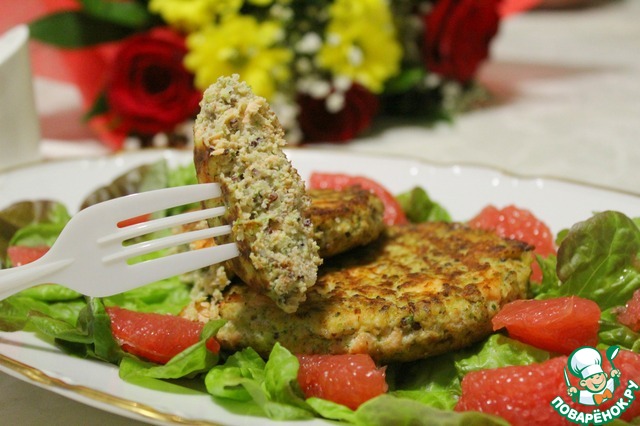 Burgers of salmon and quinoa