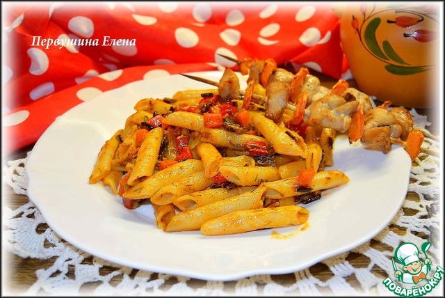 Pasta with wild rice and vegetables