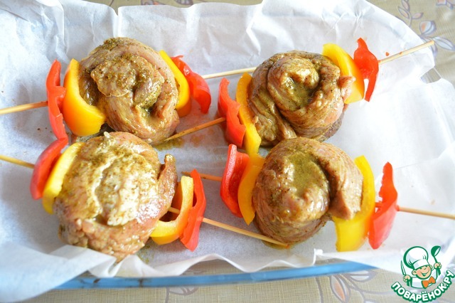 Outlet pork with the cranberry sauce