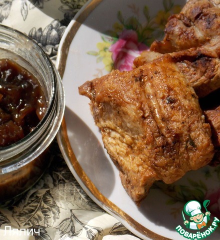 Skewers in soy sauce