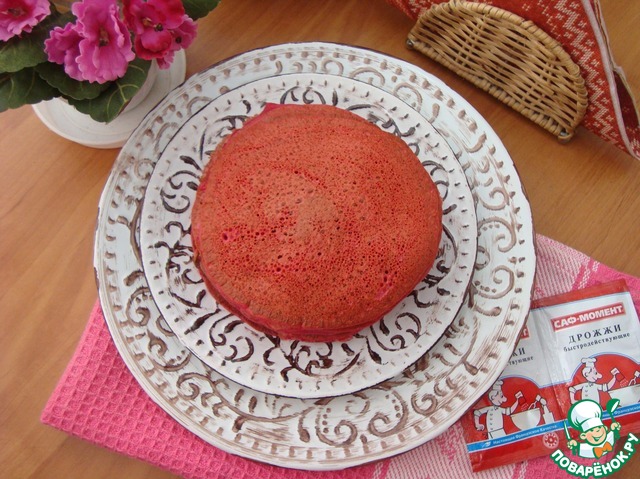 Свекольные дрожжевые блины