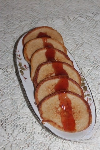 Oat pancakes on the fermented baked milk