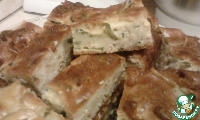 Pies stuffed with greens and meat