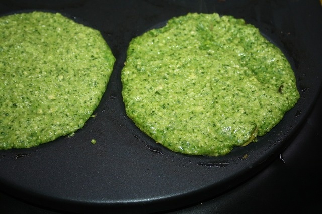 Pancakes with spinach 