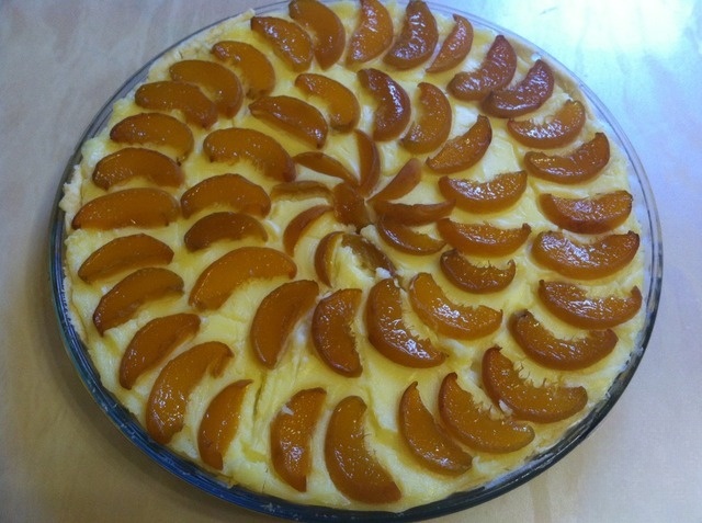 Флан с персиками