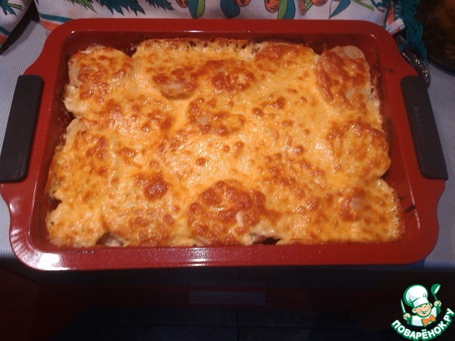 Pork chop under a fur coat