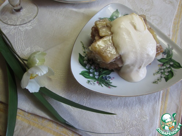 Baked French toast with bananas