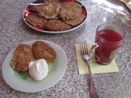 Ovsanna-buckwheat pancakes with kefir