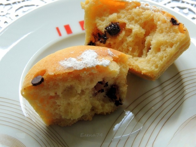 Muffins yogurt with chocolate