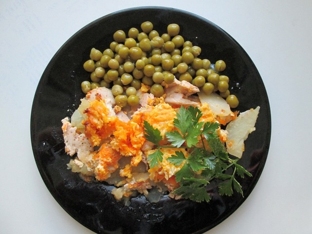 Курица, запеченная с картошкой 