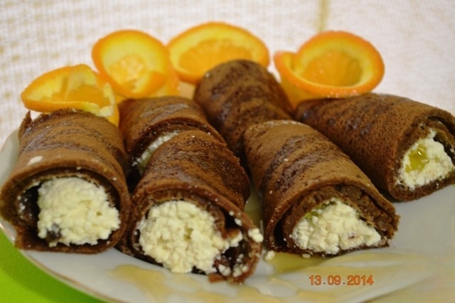 Chocolate millet pancakes