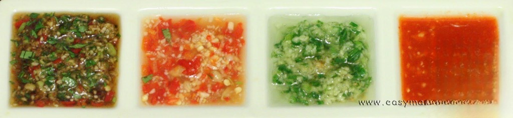 Рис с курицей по-хайнаньски и 4 соуса