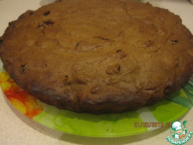 Cupcake chocolate with raisins