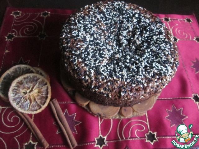 Banana bread with sesame paste