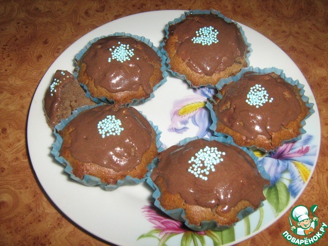 Шоколадные кексы с халвой
