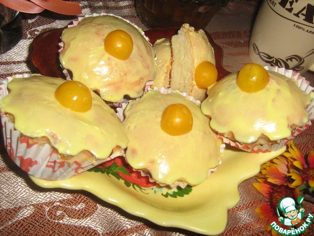 Ванильно-лимонные кексы с лимонной глазурью
